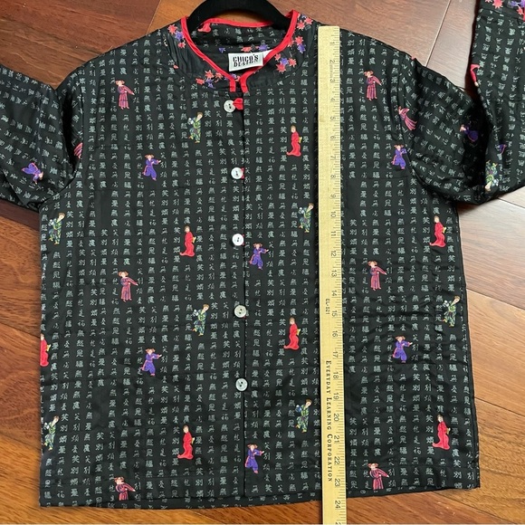 CHICOS Design 100% Silk Asian Geisha Lined Mandarin Artsy Jacket Sz S 1 B36 - Picture 9 of 12